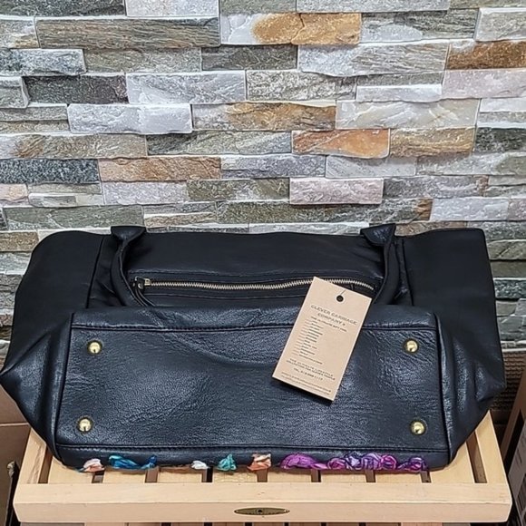 Clever Carriage Company Floral Embroidered Leather Satchel & Wristlet - Picture 3 of 8